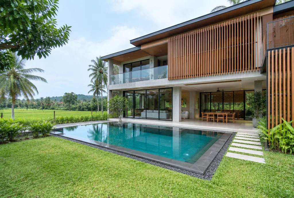 Garden Villa Design for Hokandara exterior house design by Structa Engineering
