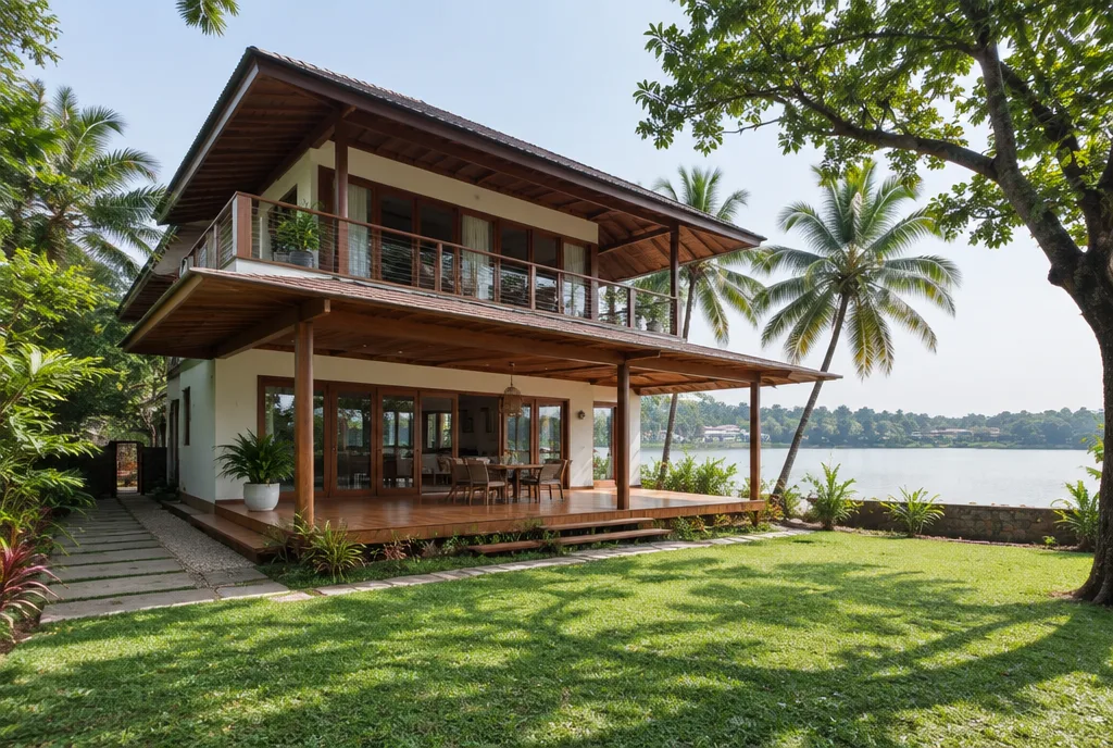 Lake Edge Home Design for Kesbewa exterior house design by Structa Engineering