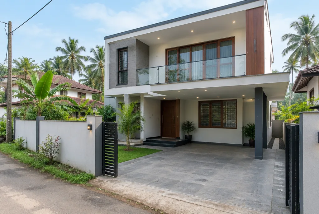 Compact Modern Home Design for Imbulgoda exterior house design by Structa Engineering