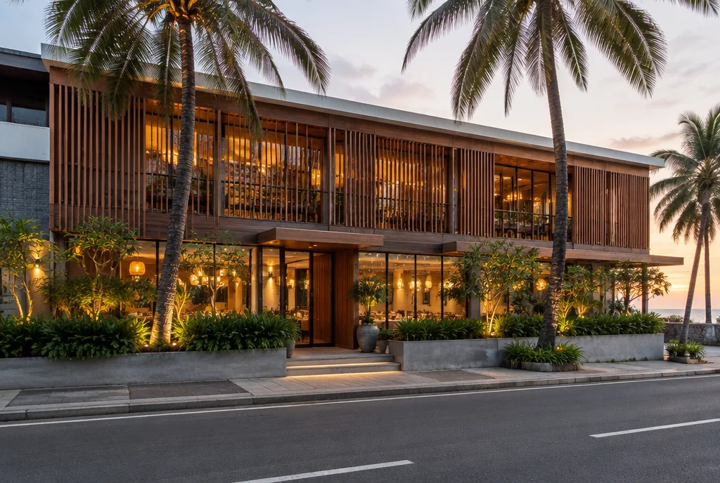 Restaurant Facade On Galle Road Design for Colombo 03 exterior house design by Structa Engineering