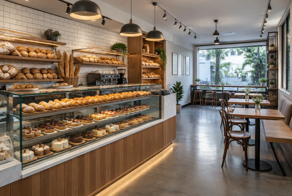 Bakery Cafe Interior Design for Colombo 04 exterior house design by Structa Engineering