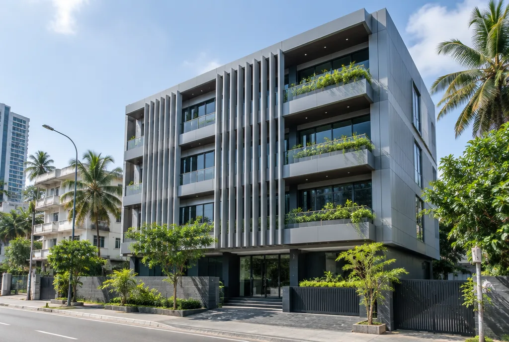 Office Building Facelift Design for Colombo 06 exterior house design by Structa Engineering
