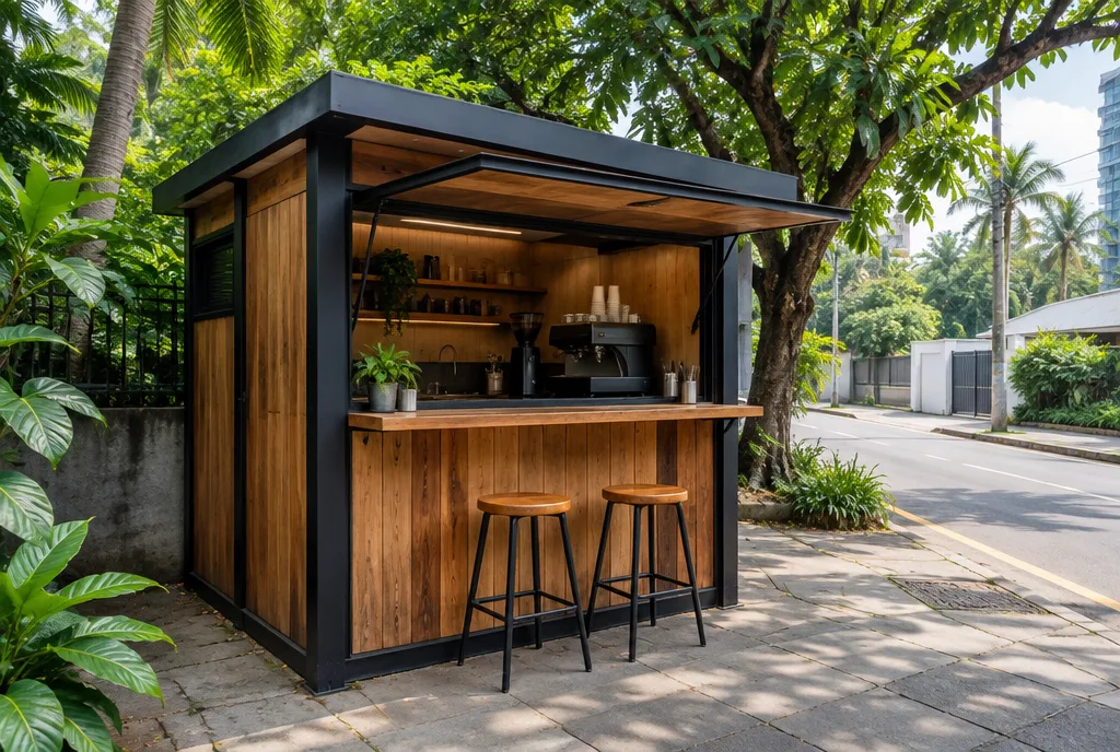 Coffee Kiosk Design for Colombo 02 exterior house design by Structa Engineering