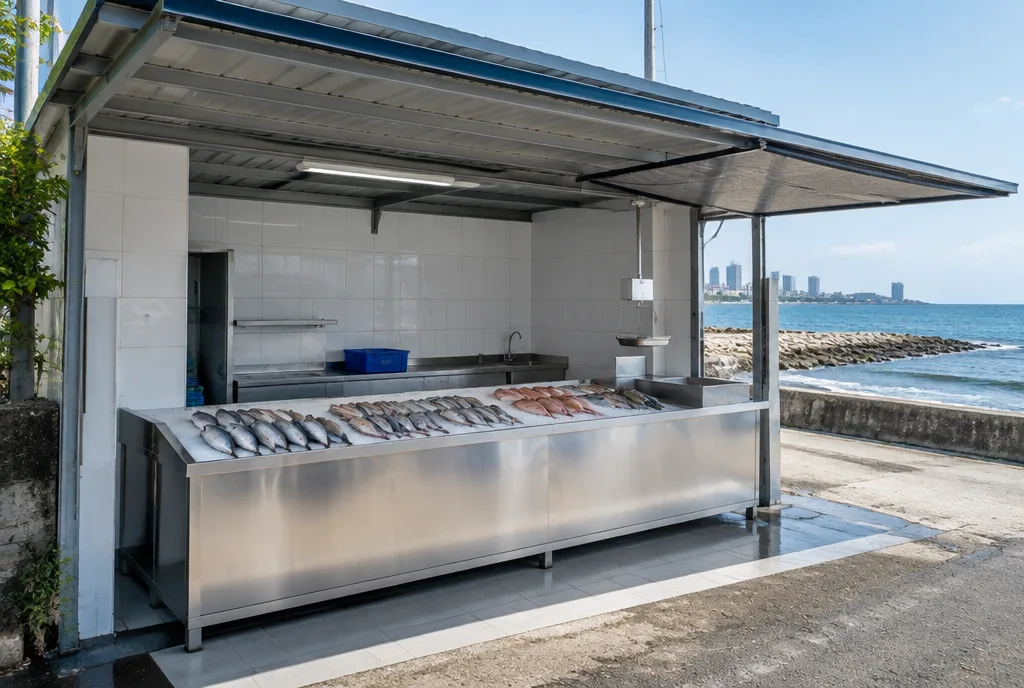 Fish Market Stall Design for Colombo 15 exterior house design by Structa Engineering