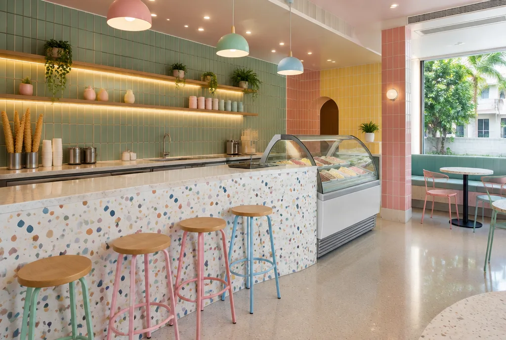 Ice Cream Parlour Design for Colombo 04 exterior house design by Structa Engineering
