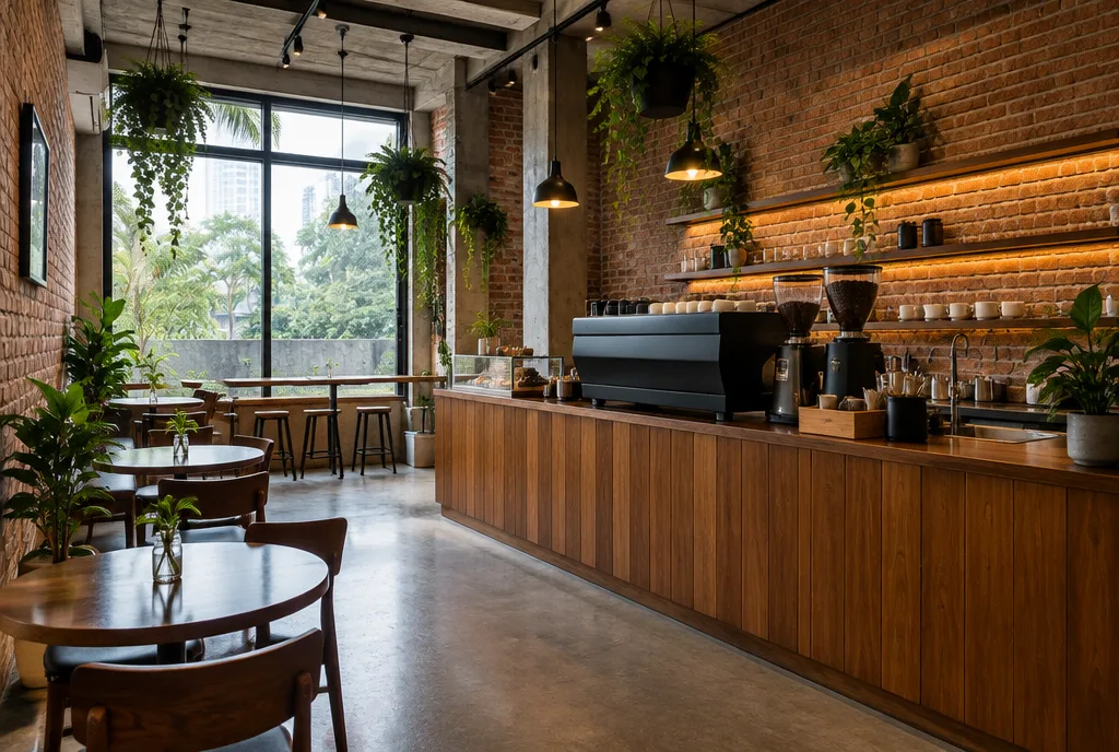 Specialty Coffee Shop Design for Rajagiriya exterior house design by Structa Engineering