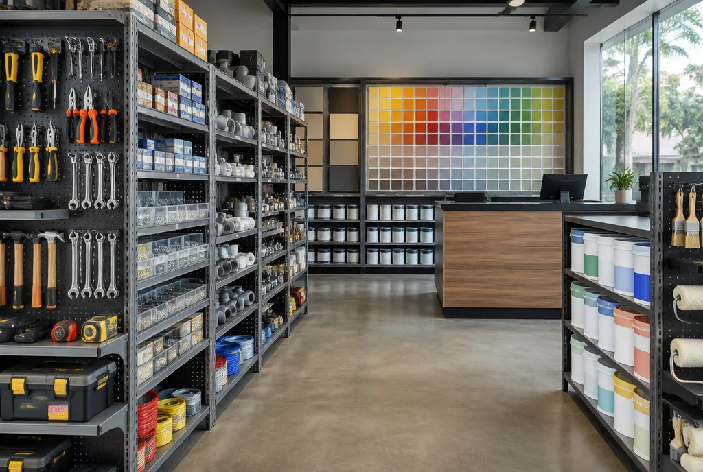 Hardware And Paint Store Design for Panadura exterior house design by Structa Engineering