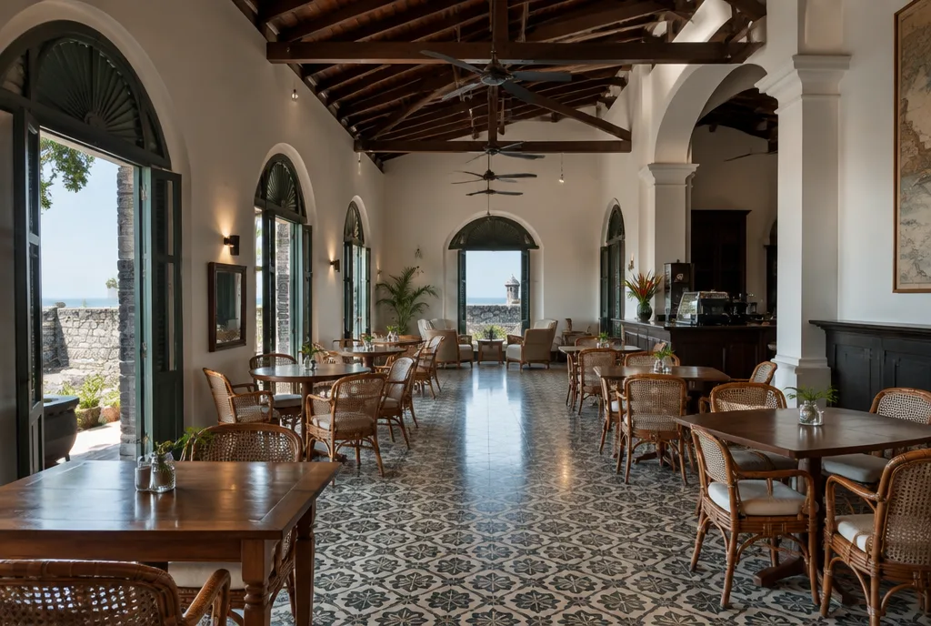 Fort Cafe Interior Design for Galle exterior house design by Structa Engineering