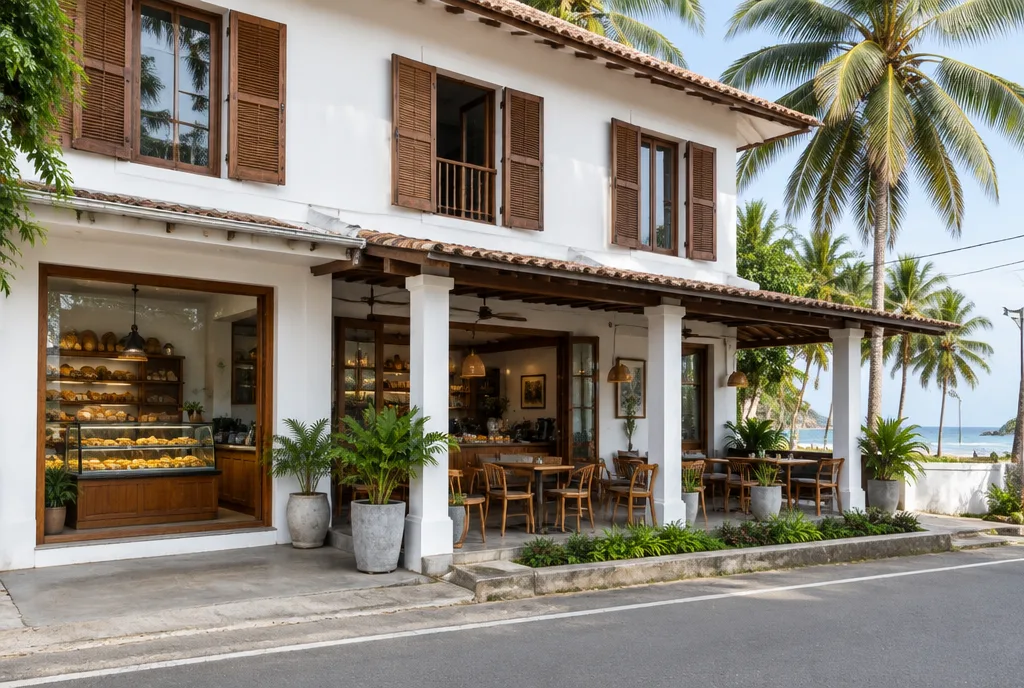 Bakery And Cafe Design for Matara exterior house design by Structa Engineering