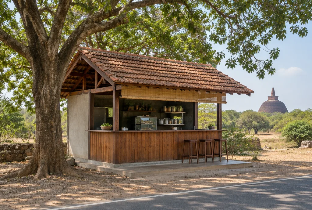 Roadside Food Kiosk Design for Anuradhapura exterior house design by Structa Engineering