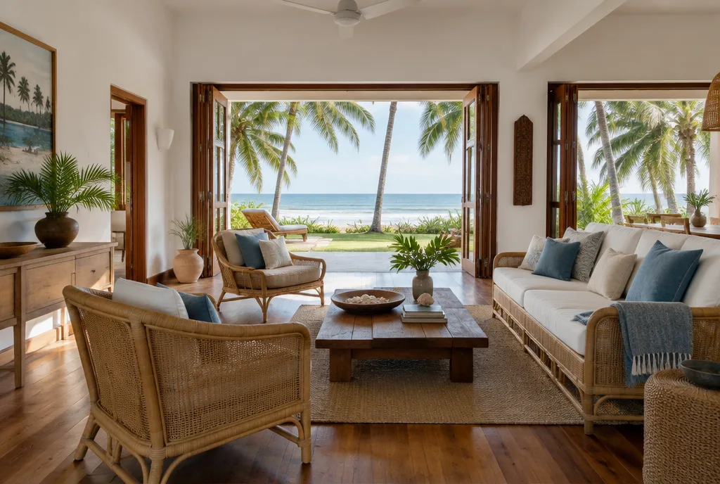 Beach House Living Area Design for Negombo, Sri Lanka — illustrative interior design reference