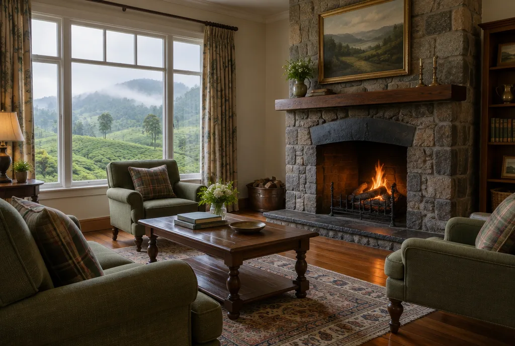 Fireplace Lounge Design for Nuwara Eliya, Sri Lanka — illustrative interior design reference