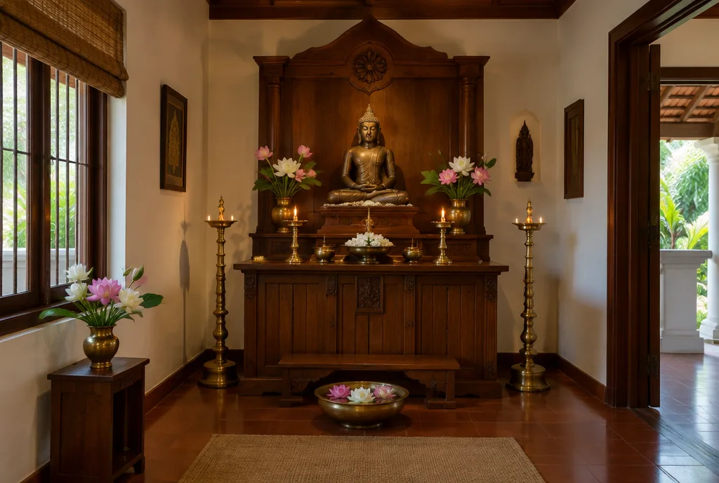 Buddhist Shrine Room Design for Kotte, Sri Lanka — illustrative interior design reference