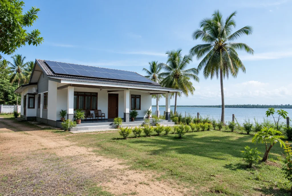 Tank-Side Home Design for Kilinochchi exterior house design by Structa Engineering
