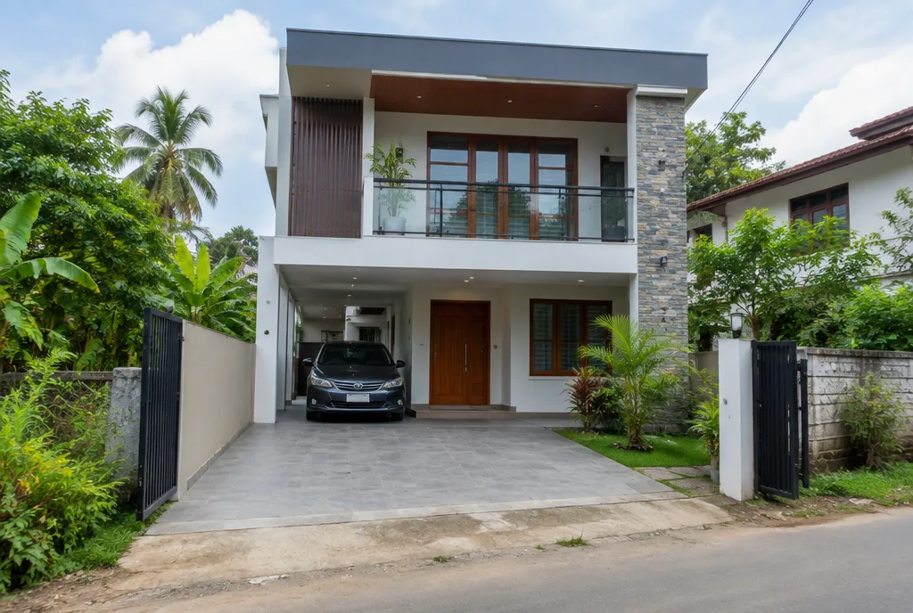 Compact two-storey house design concept for Kadawatha with efficient rooms