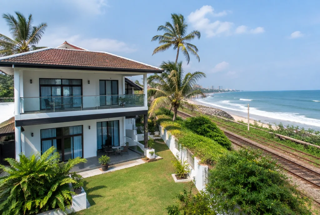 Seaside home design concept for Mount Lavinia with shaded living