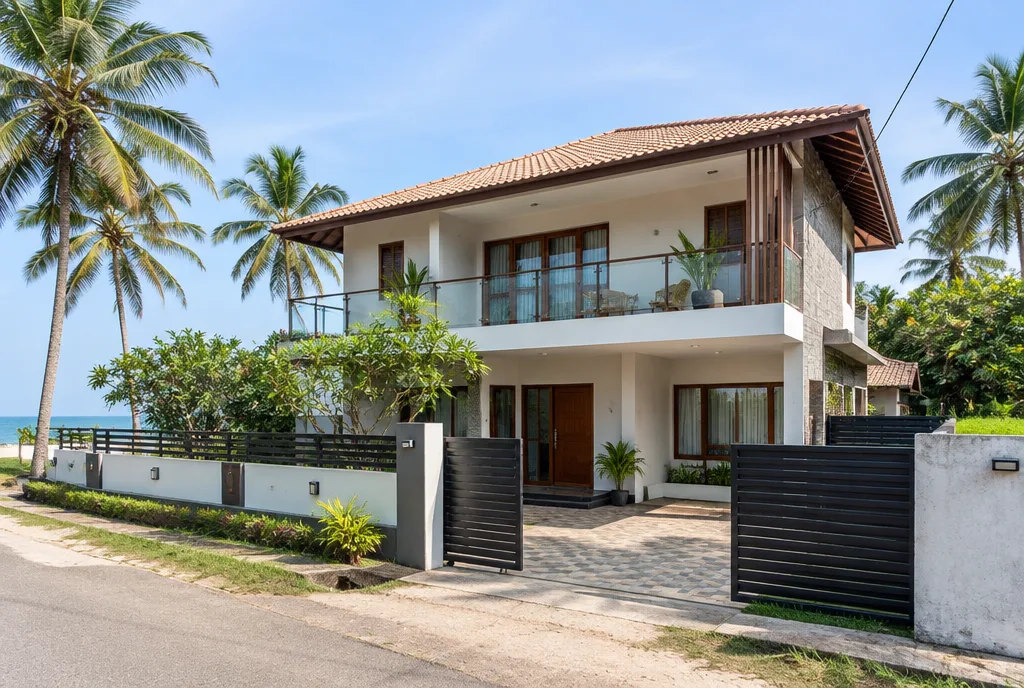 Coastal family house design concept for Panadura with shaded rooms